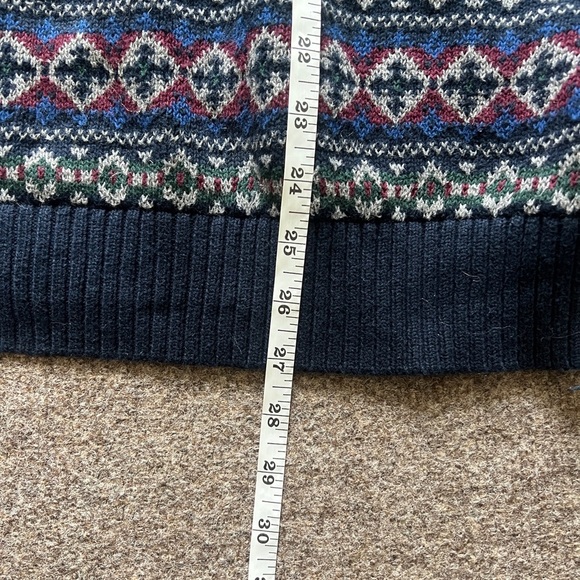 Vintage Croft & Barrow Geometric Stripe Knit Grandpa Sweater Men XXL 100% Cotton - Picture 11 of 13